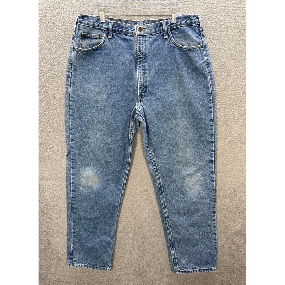 Vintage Carhartt Jeans Mens 40x34‎ Blue Relaxed Flannel Lined Workwear B172 DST